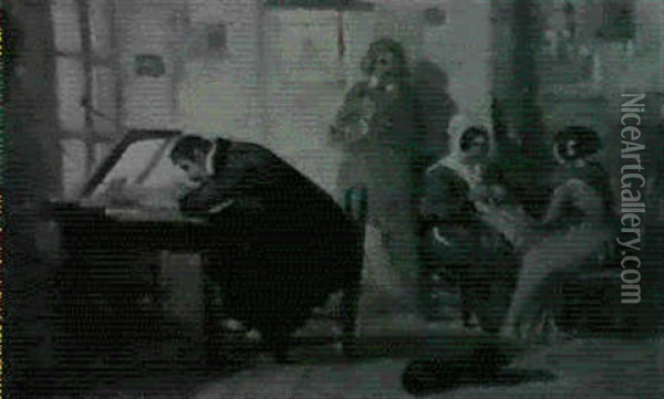 L'aquafortiste (le Graveur) Oil Painting - Honore Daumier