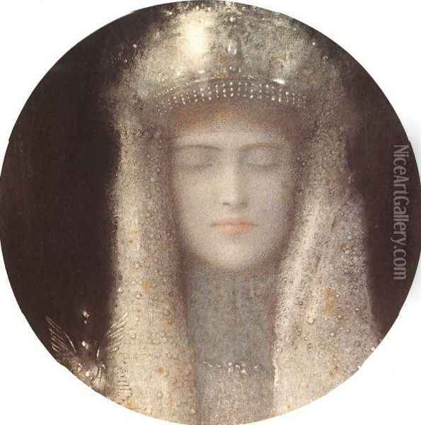 The Silver Tiara Oil Painting - Fernand Khnopff