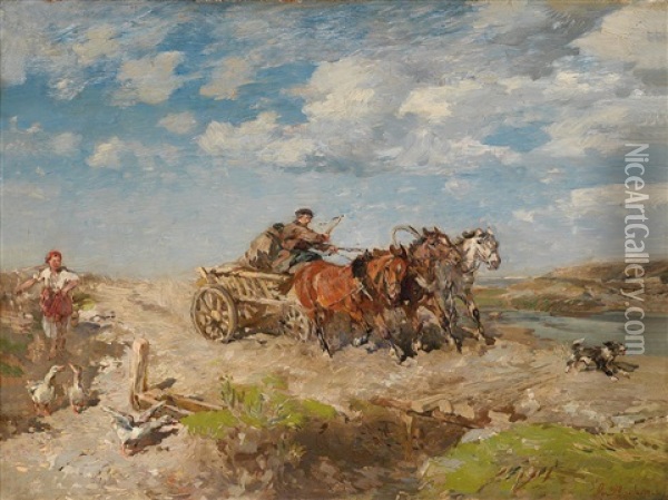Begegnung Auf Der Landstrase Oil Painting - Gregor von Bochmann the Elder