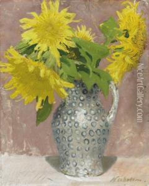 Sunflowers Oil Painting - William Nicholson