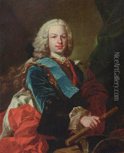 Portrait Of A Nobleman (king Ferdinand Vi Of Spain?) Oil Painting - Jean-Baptiste van Loo