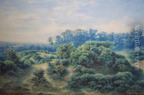 Playing On Hampstead Heath Oil Painting - Samuel Cook Of Plymouth