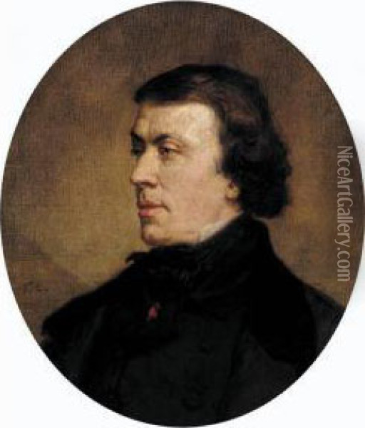 Portrait Of Philip Ricord Oil Painting - Thomas Couture