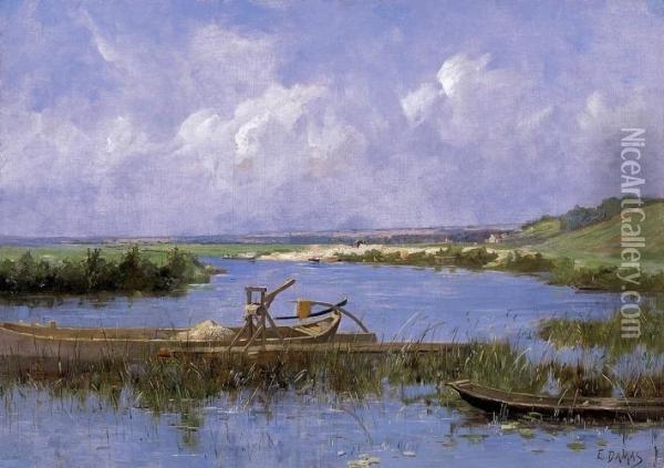 Riverbank In Summer Oil Painting - Eugene Damas