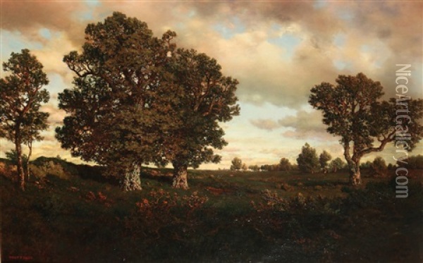 The Oaks Oil Painting - Henry Pember Smith