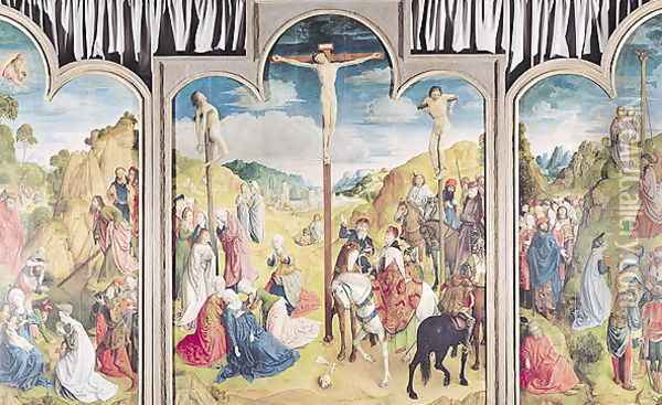 Triptych of the Crucifixion Oil Painting - van Gent (Joos van Wassenhove) Joos