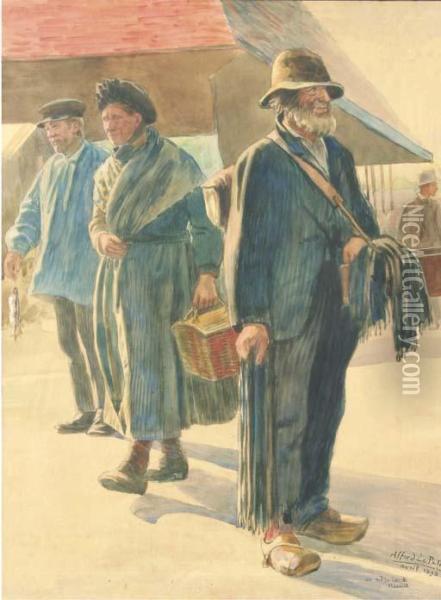 Market Day Oil Painting - Alfred Le Petit