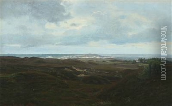 Coastal Scenery At Svinklov Oil Painting - Harald Frederick Foss