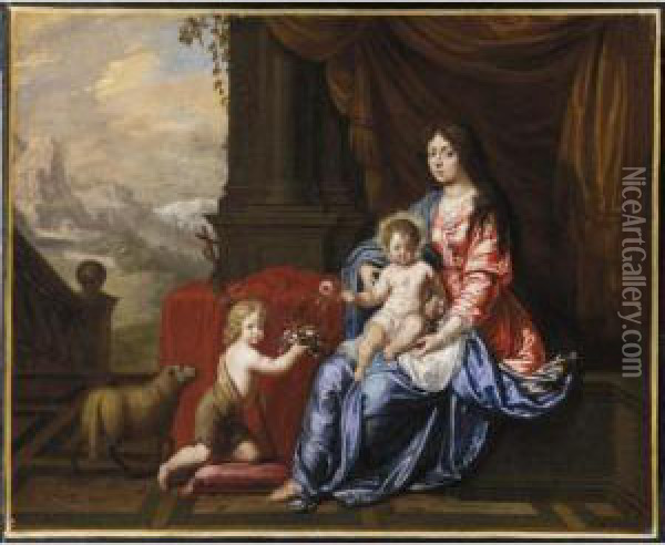 Madonna Con Bambino E San Giovannino Oil Painting - Victor Honore Janssens