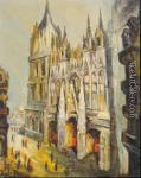 La Cathedrale De Rouen Oil Painting - Pierre Dumont