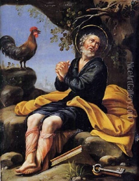 San Pietro Penitente Oil Painting - Carlo Saraceni