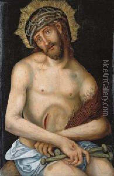 Christ The Man Of Sorrows Oil Painting - Lucas The Younger Cranach