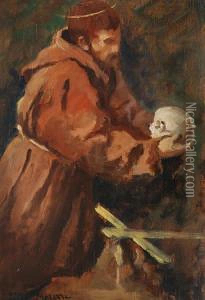 Santo Oil Painting - Luigi Morgari