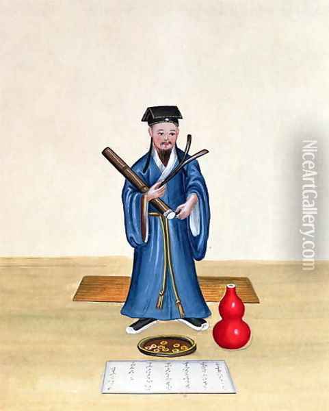 A Taoist in China, c.1785 Oil Painting - Anonymous Artist