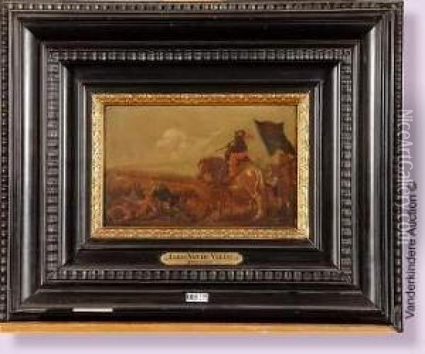 Scene De Bataille Oil Painting - Esaias Van De Velde