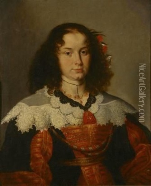 Portrait Of A Young Woman Oil Painting - Frans Luyckx