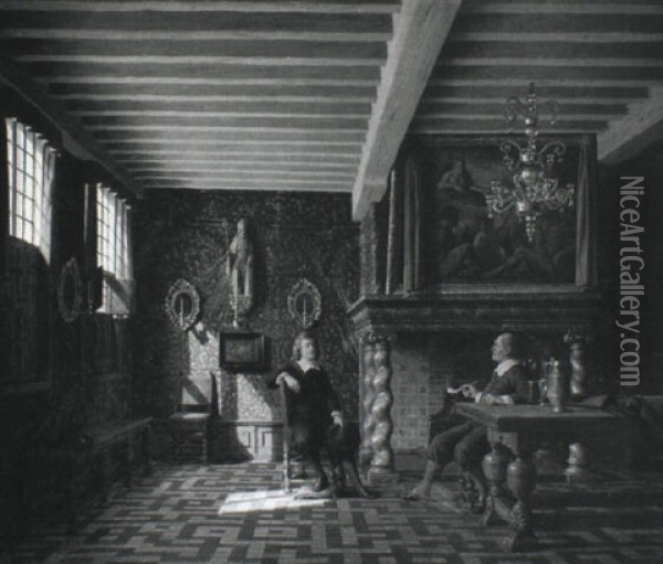 Interior Fra Bryggernes Laugshus I Antwerpen Oil Painting - Heinrich Hansen