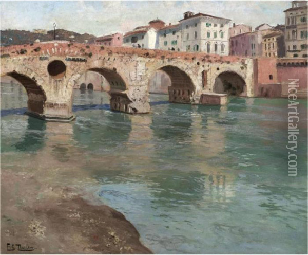 Ponte Pietra, Verona Oil Painting - Fritz Thaulow