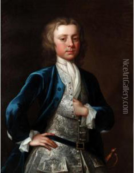 Portrait Of Captain E. Lushington Oil Painting - Bartholomew Dandridge