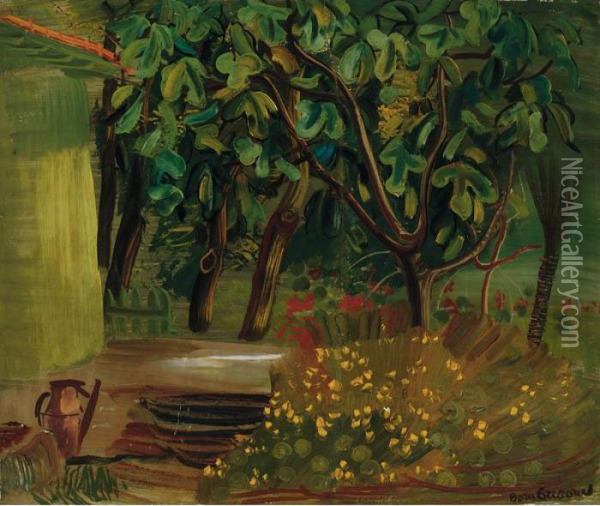 In The Backyard Oil Painting - Boris Dimitrevich Grigoriev