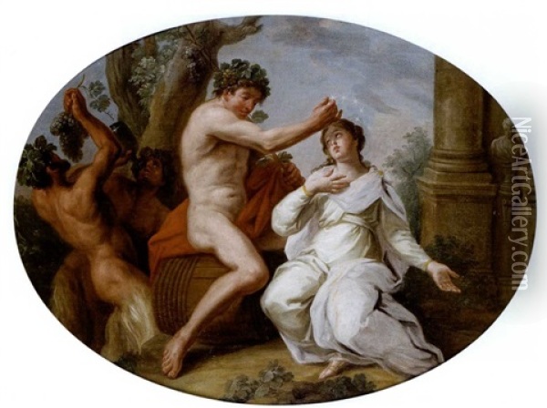 Bacco E Arianna, Allegoria Dell'autunno Oil Painting - Pietro Antonio Novelli
