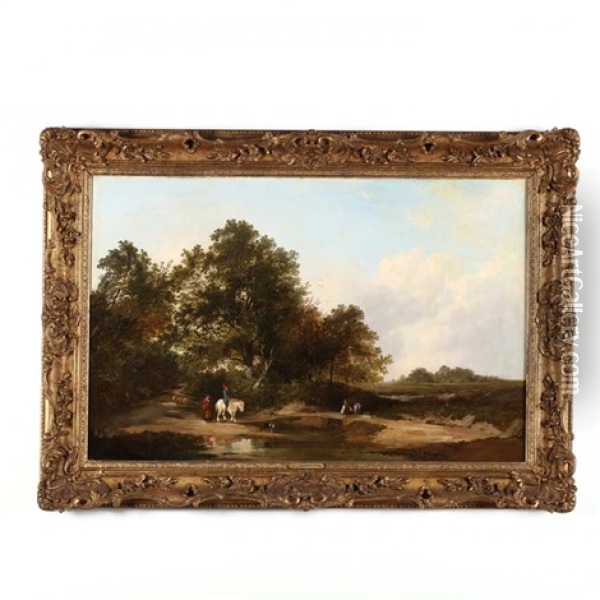 A Surrey Landscape Oil Painting - Henry John Boddington