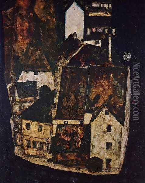 Dead City Aka City On The Dead River Oil Painting - Egon Schiele