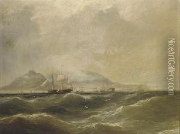 Shipping In Table Bay Oil Painting - Alfred G., H., Or Sr Vickers