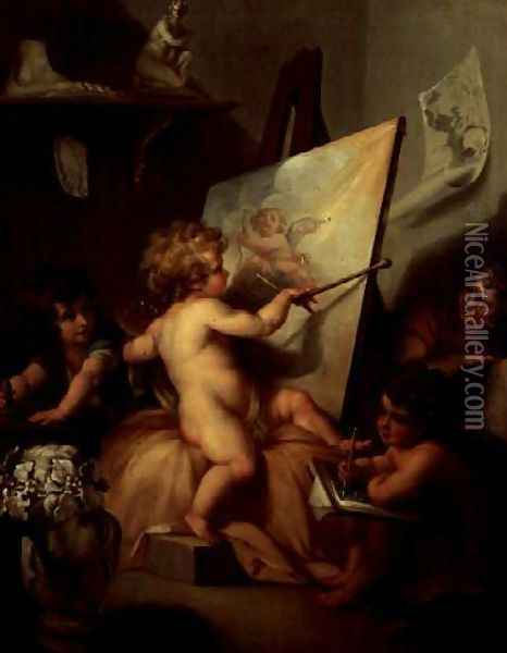 Allegory of Painting Oil Painting - Angelica Kauffmann