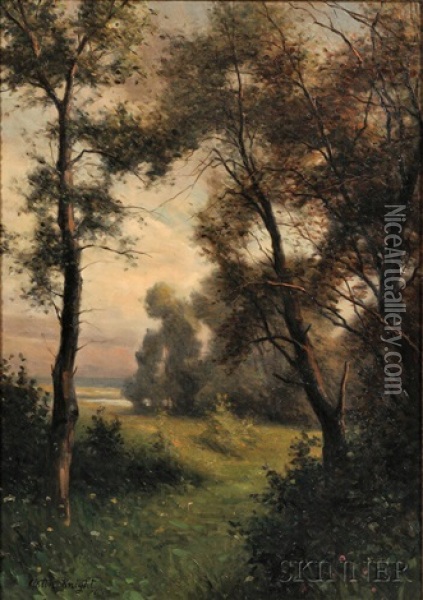 Landscape With Trees Oil Painting - Louis Aston Knight