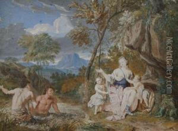 Mythologische Szene Vor Weitem Landschaftshintergrund Oil Painting - Richard van Orley