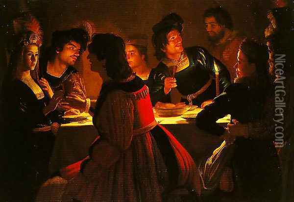 The Wedding Supper Oil Painting - Gerrit Van Honthorst