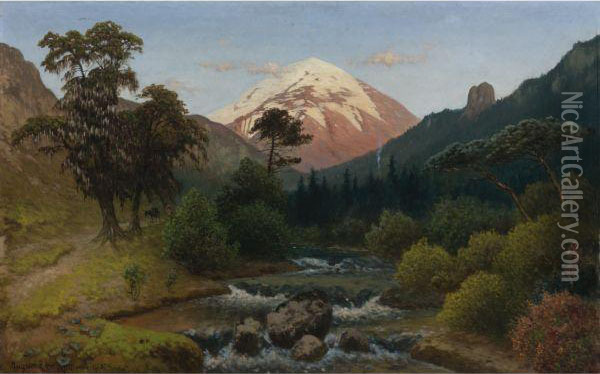 Pico De Orizaba Oil Painting - August Lohr