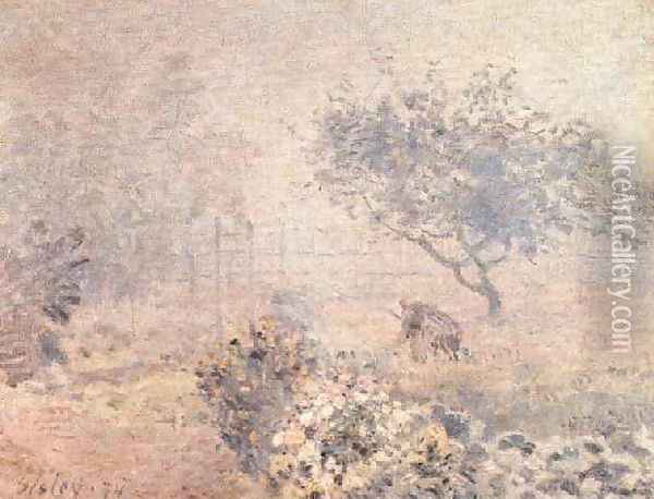 Misty Morning Oil Painting - Alfred Sisley
