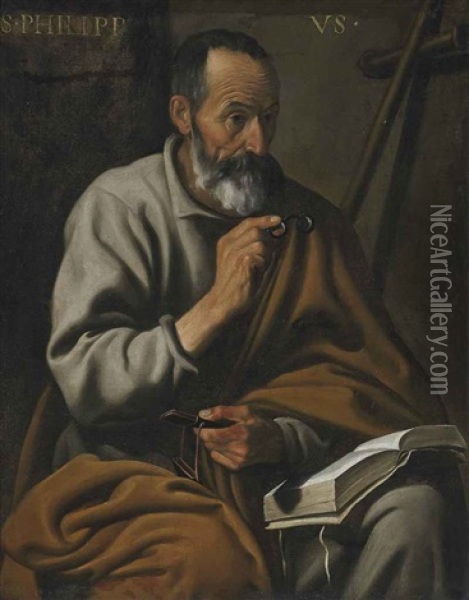 Saint Phillip Oil Painting - Luis Tristan De Escamilla