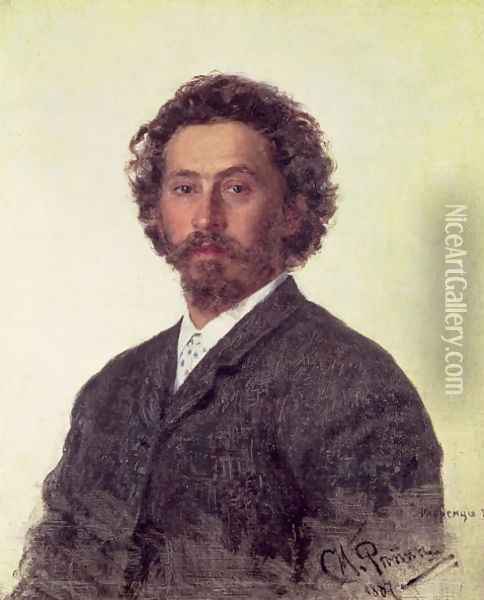 Self Portrait, 1887 Oil Painting - Ilya Efimovich Efimovich Repin