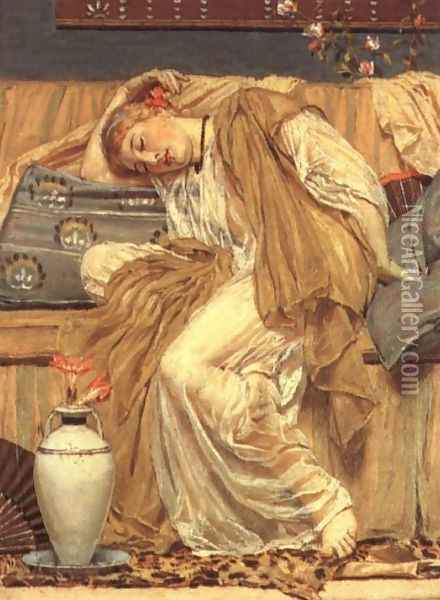 A Sleeping Girl Oil Painting - Albert Joseph Moore
