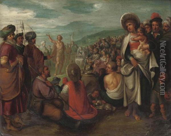 The Preaching Of Saint John The Baptist Oil Painting - Frans II Francken