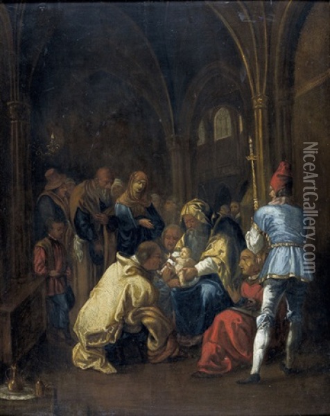 Beschneidung Christi Oil Painting - Hendrik Goltzius