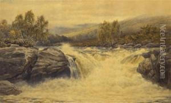 Rushing Falls Oil Painting - Augustus Watford Weedon