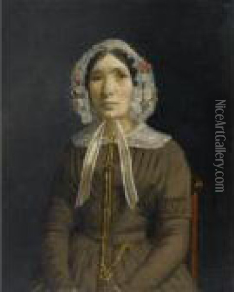 Femme Au Bonnet De Dentelle Oil Painting - Jean-Baptiste-Camille Corot