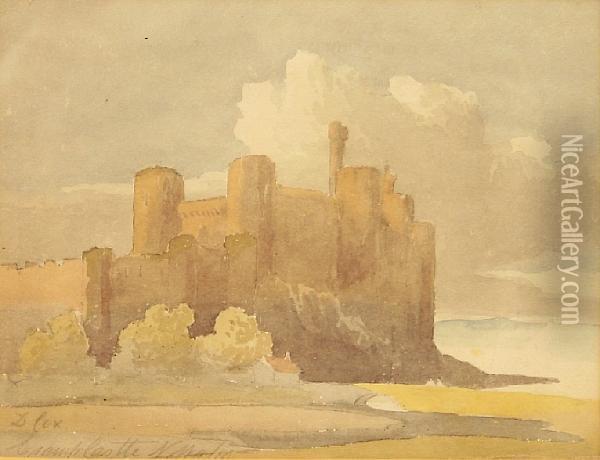 Gramps Castle, N. Wales Oil Painting - David Cox Snr.