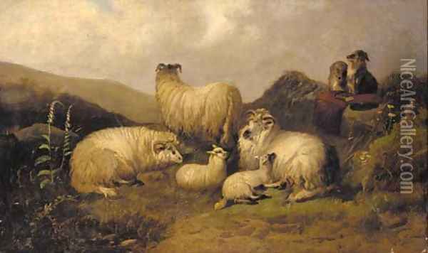 Sheep in a Highland landscape Oil Painting - William Morris