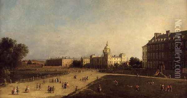 A view of the Horse Guards from St. James's Park Oil Painting - (Giovanni Antonio Canal) Canaletto