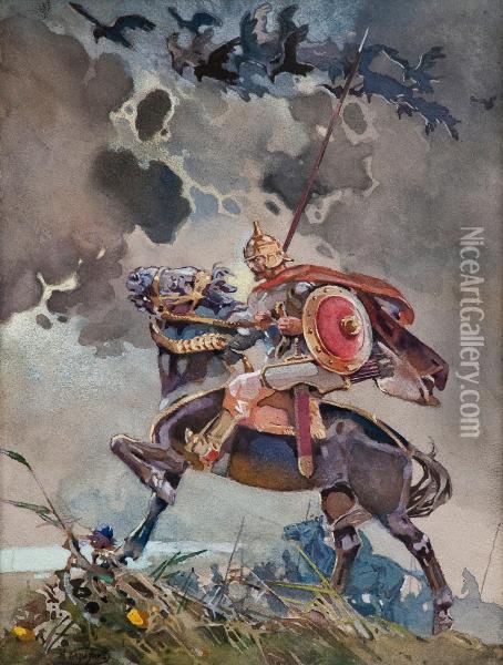 A Rider Oil Painting - Nikolai Nikolaevich Karazin