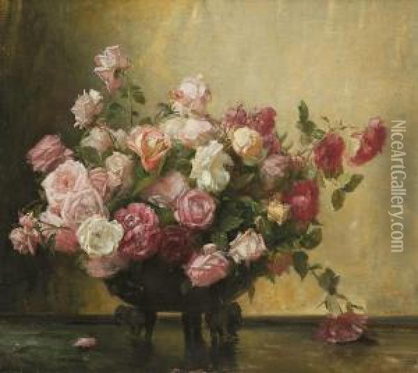 Roses Oil Painting - Tom Roberts