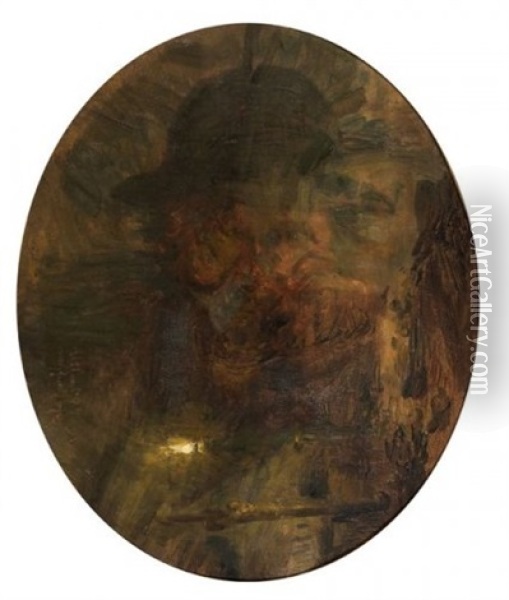L'enfant Endormi, 4 Octobre Oil Painting - Adolphe Felix Cals