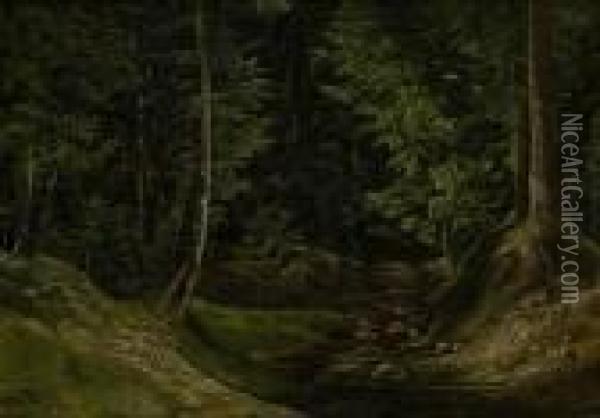 Blick Auf Eine Waldlichtung Oil Painting - Friedrich Gauermann