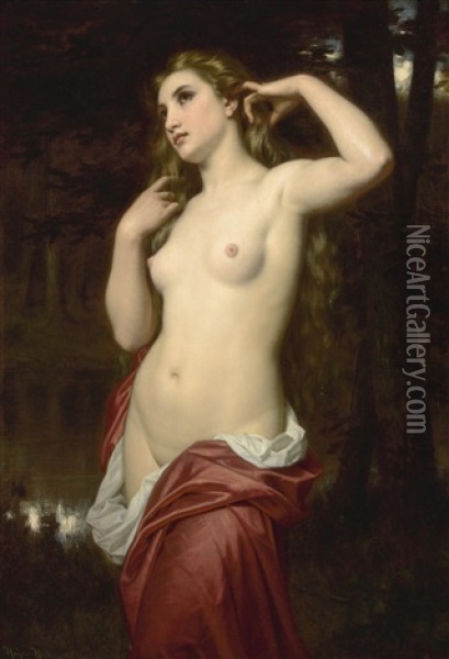 Baigneuse Oil Painting - Hugues Merle