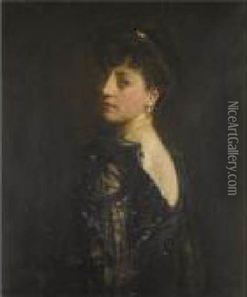 Portrait Of Lady Young Oil Painting - John Lavery